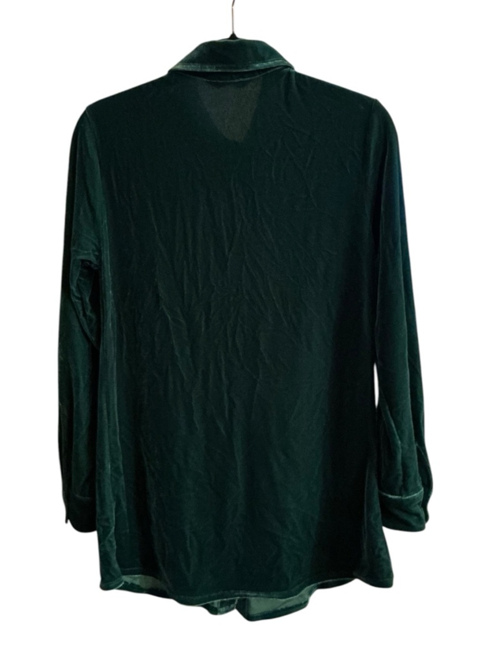 Soft Surroundings Teal Velvet Top with Coral Label - Picture 2 of 4